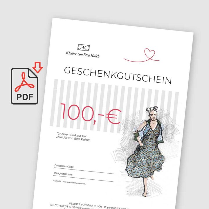 Kleider von Ewa Kuich Geschenkgutschein 100